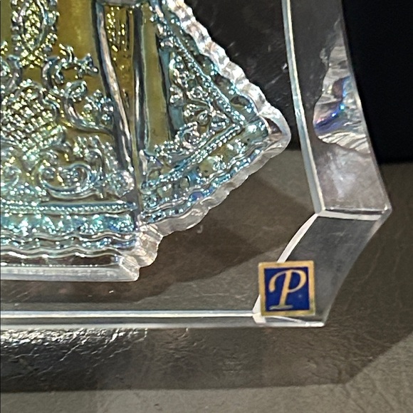 Baby Jesus Of Prague Iridescent Art Glass  Blue and Gold Accents box included - Picture 5 of 10